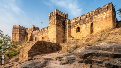 Ancient Fortress in India: Majestic Stone Walls