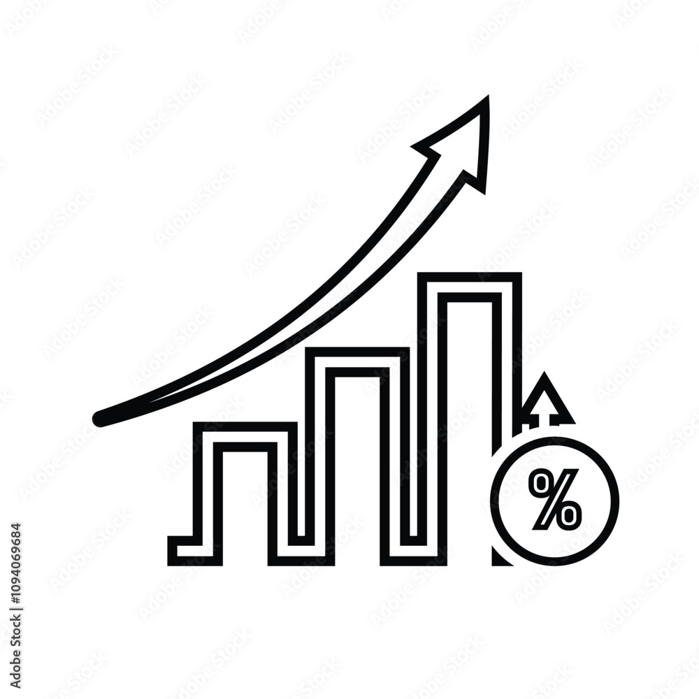 Chart Icons. growing bar graph icon. Business charts and graph icons. Statistics and Analytics Outline Icon, down or up arrow. line design style Chart Icons. growing bar graph icon. Business charts and graph icons. Statistics and Analytics Outline Icon, down or up arrow. line design style
