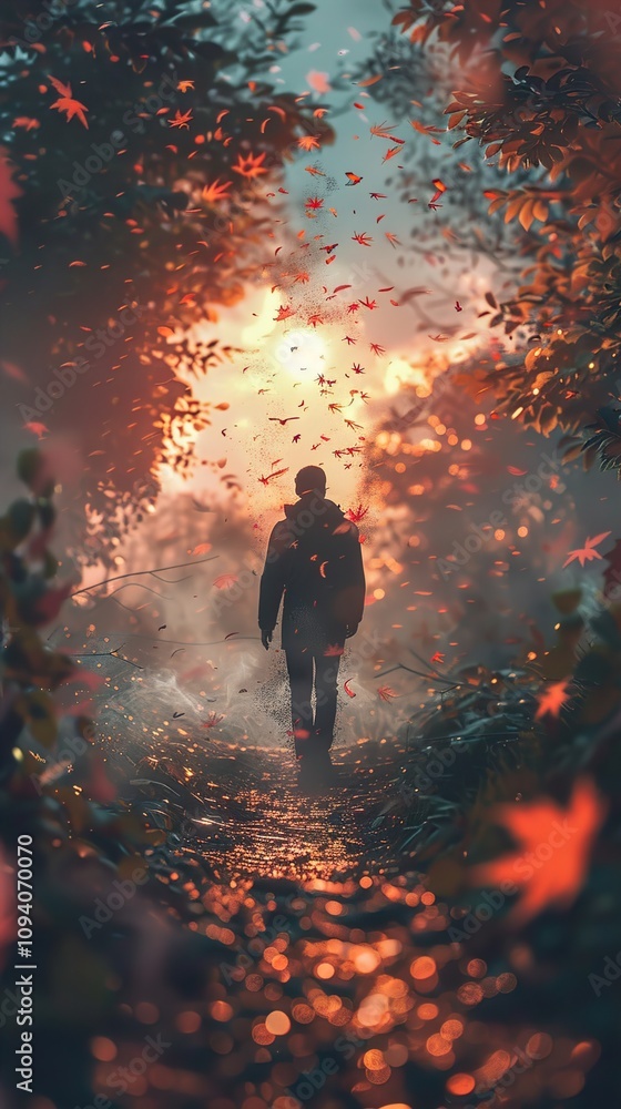 Autumn Forest Path: A Solitary Walk Through Golden Leaves Autumn Forest Path: A Solitary Walk Through Golden Leaves
