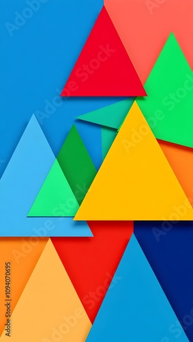 Free Download Abstract Colorful Triangles Geometric Pattern Background Design. Generative AI - GFXLoad