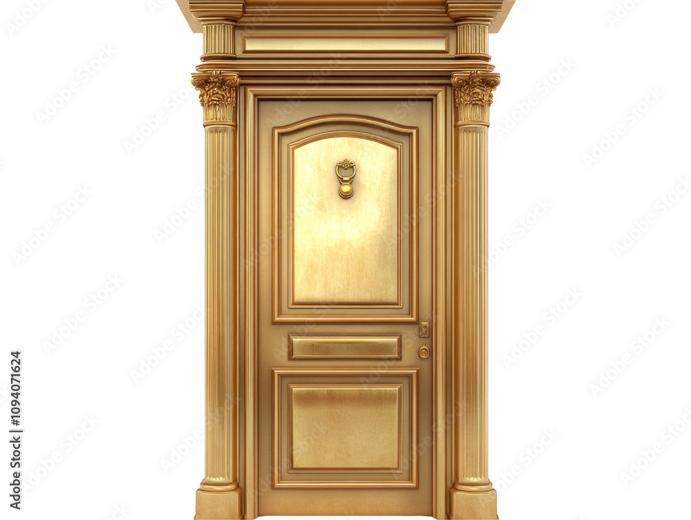 Elegant Golden Door with Ornate Design Elegant Golden Door with Ornate Design