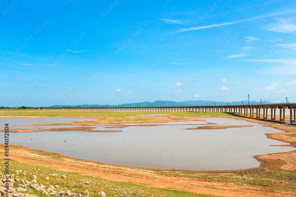 The railway bridge over the Pa Sak River is a beautiful landscape of Thailand. The railway bridge over the Pa Sak River is a beautiful landscape of Thailand.