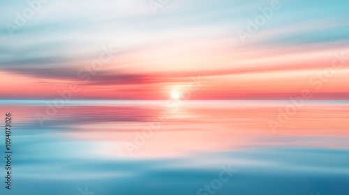 Blurred pastel flower-colored background, a light blue and pink gradient, blurred background, blurry, sunset