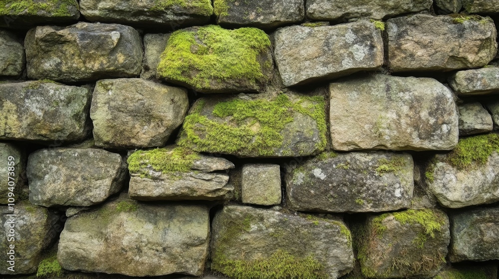 Ancient Stone Wall with Mossy Texture Ancient Stone Wall with Mossy Texture