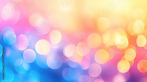 A vibrant, abstract background with colorful bokeh lights.