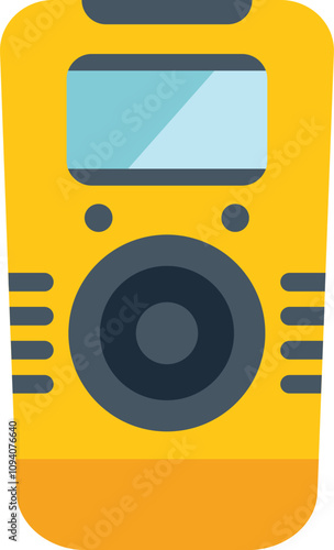 Yellow personal radiation dosimeter with display for measuring radioactive contamination level