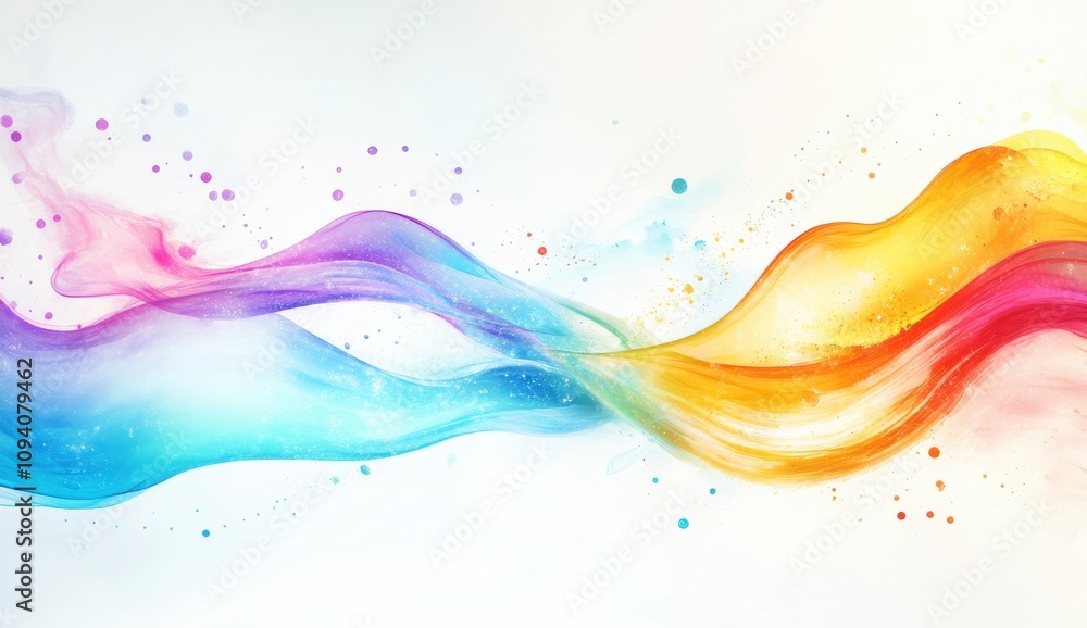 Abstract Colorful Waves on White Background with Soft Flowing Curves and Artistic Splashes Perfect for Artistic and Creative Projects Abstract Colorful Waves on White Background with Soft Flowing Curves and Artistic Splashes Perfect for Artistic and Creative Projects