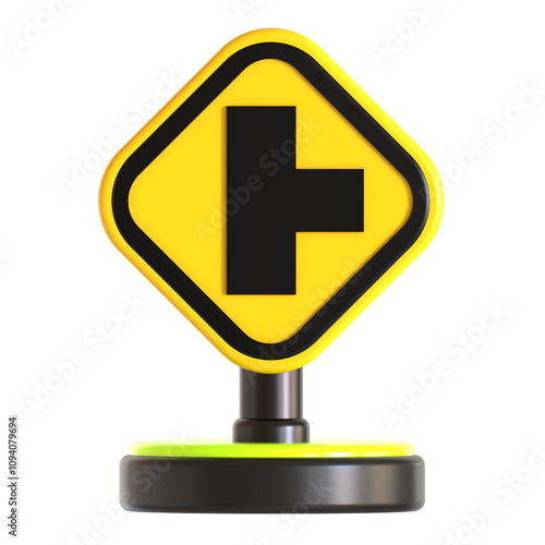 right road traffic sign 3d icon illustration 