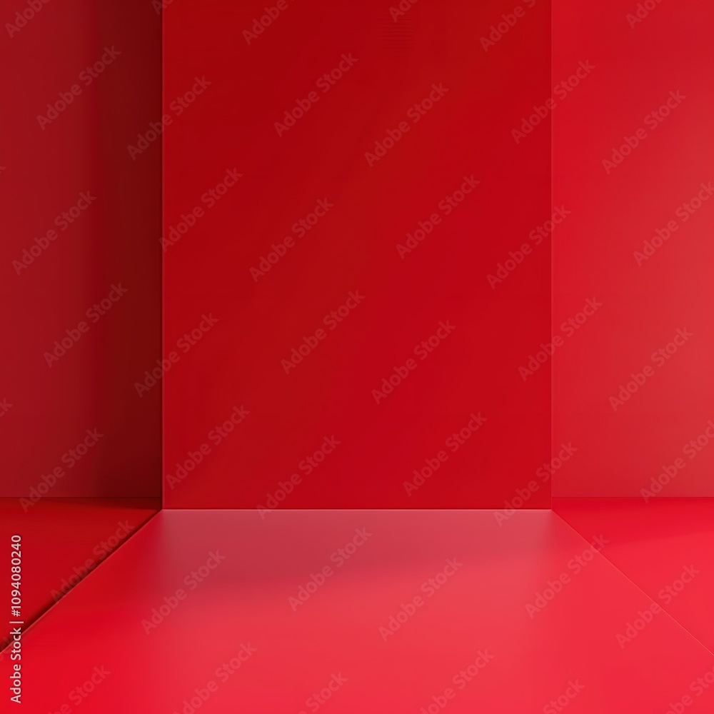Obraz premium A red room with a red wall and a red floor