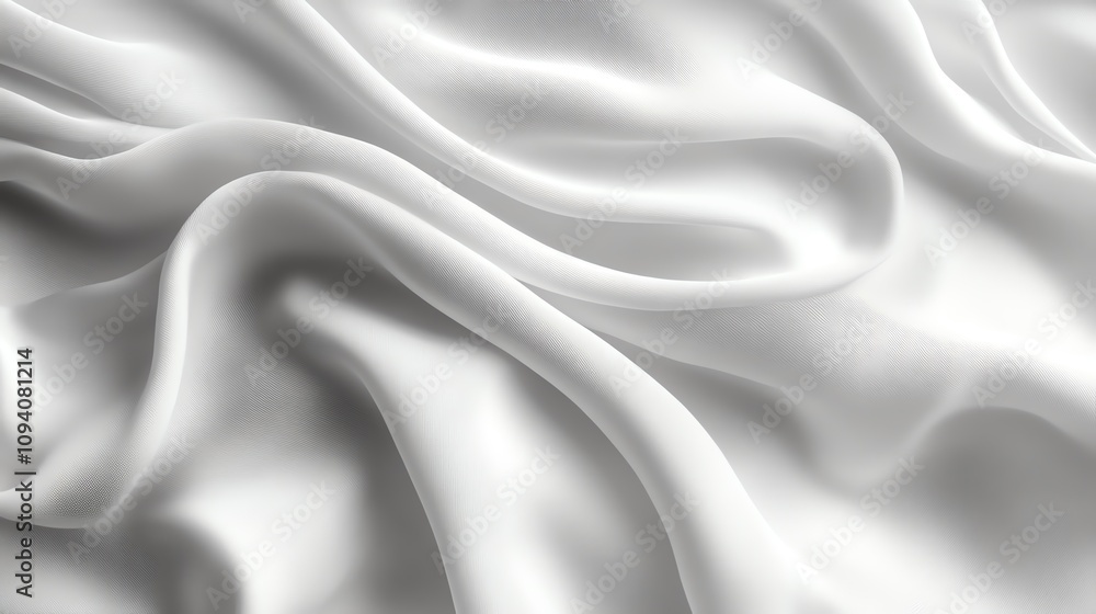 Elegant white silk fabric with smooth waves and soft textures for design. Elegant white silk fabric with smooth waves and soft textures for design.