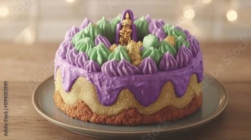 Wallpaper Mural Decorated Cake with Purple and Green Frosting Torontodigital.ca