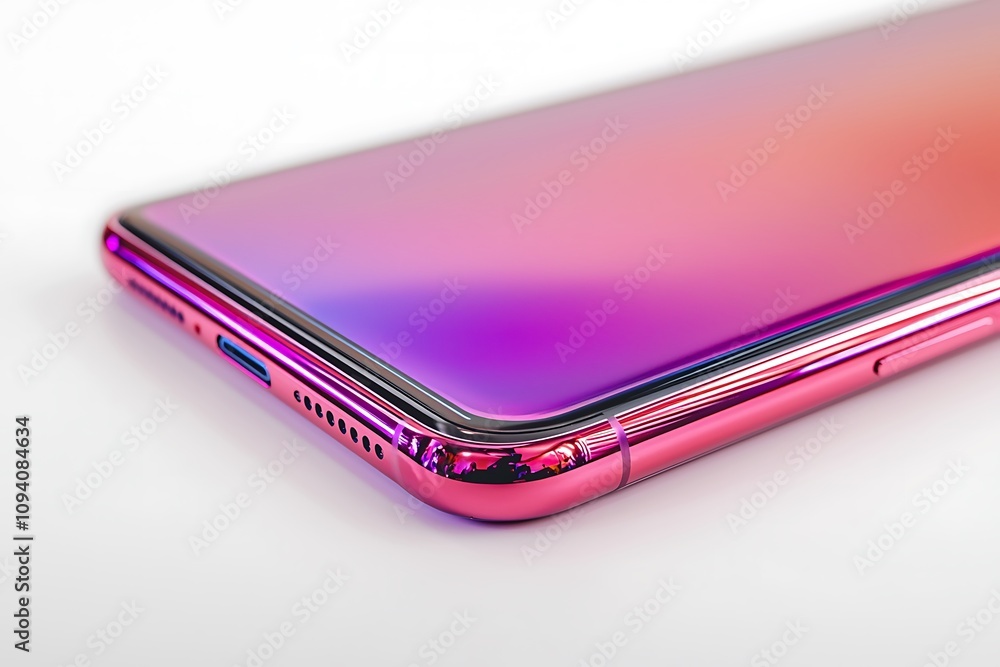 A vibrant smartphone with a colorful gradient design, showcasing a sleek edge and modern aesthetic. A vibrant smartphone with a colorful gradient design, showcasing a sleek edge and modern aesthetic.