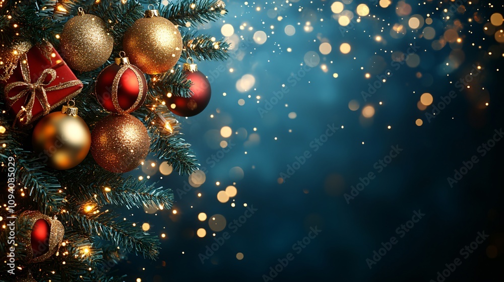 Luxury christmas background with christmas tree with gift boxes, ads banner, luxury christmas greeting card, green background Luxury christmas background with christmas tree with gift boxes, ads banner, luxury christmas greeting card, green background