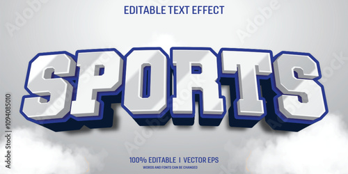 sports vector 3d text effect with modern style design
