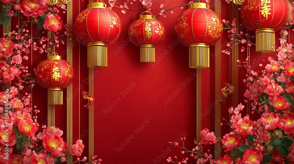 61.A vibrant set of Chinese New Year vector backgrounds featuring realistic 3D design elements such as golden ingots, red lanterns, and intricate floral patterns. Each template includes bright, 61.A vibrant set of Chinese New Year vector backgrounds featuring realistic 3D design elements such as golden ingots, red lanterns, and intricate floral patterns. Each template includes bright,