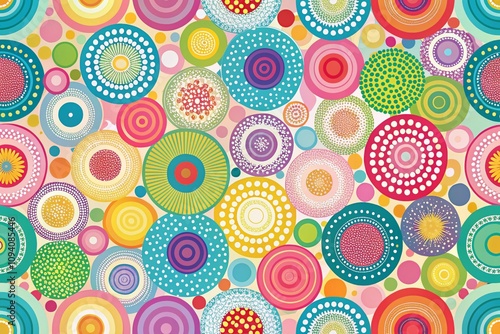 Vibrant and Fun Background of Colorful Circles in a Playful Arrangement Perfect for Creative Projects, Wallpapers, and Abstract Designs