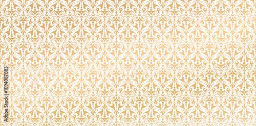 decorative floral pattern golden color isolated white backgrounds for Decorative wallpapers, knitted fabric textured, fabric printing, birthday invitation covers, wrapping paper, covering book element