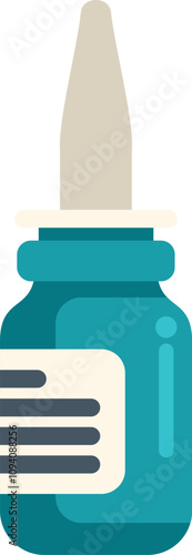 Nasal spray dropper bottle administering a dose of medicine, perfect for representing concepts of healthcare and treatment