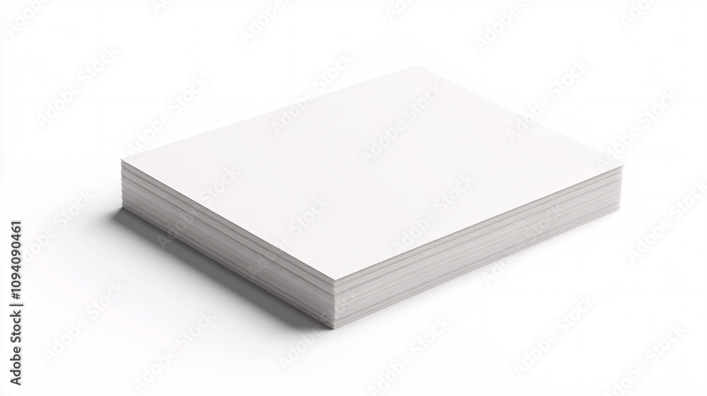 blank stack of white paper sheets isolated on white background 3d render blank stack of white paper sheets isolated on white background 3d render