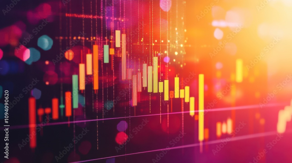 Fototapeta premium A colorful financial chart displaying market trends and data analysis.