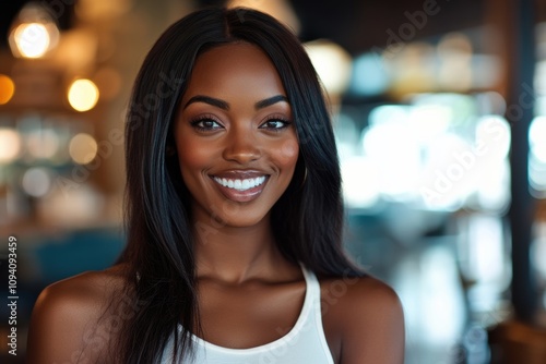 Black women with natural curly hair, smiling warmly in cozy settings, radiate beauty and elegance, perfect for lifestyle and beauty promotions.