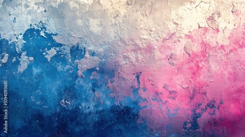 Abstract Textured Background with Blue and Pink Gradient, Showing Faded Paint and Distressed Surface Perfect for Artistic Designs and Modern Graphic Applications