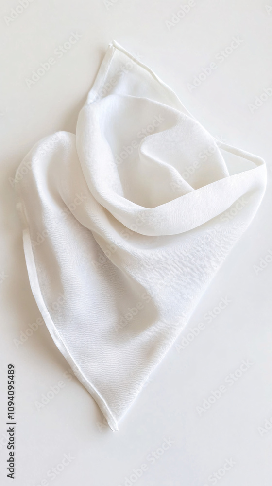 white fabric scarf on a white background - minimalist style product photography white fabric scarf on a white background - minimalist style product photography