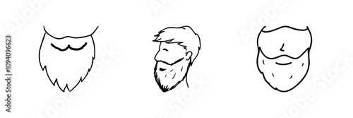 Outline drawing of a beard, symbolizing facial hair or grooming.