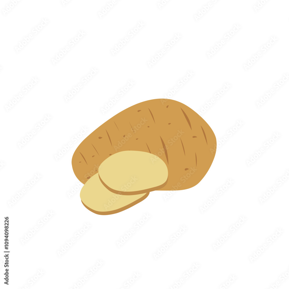 Flat design Potato illustration Flat design Potato illustration