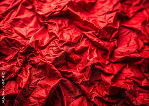 Vibrant Red Crinkled Textured Background for Creative Design Use with Ample Space for Custom Text or Copy Applications