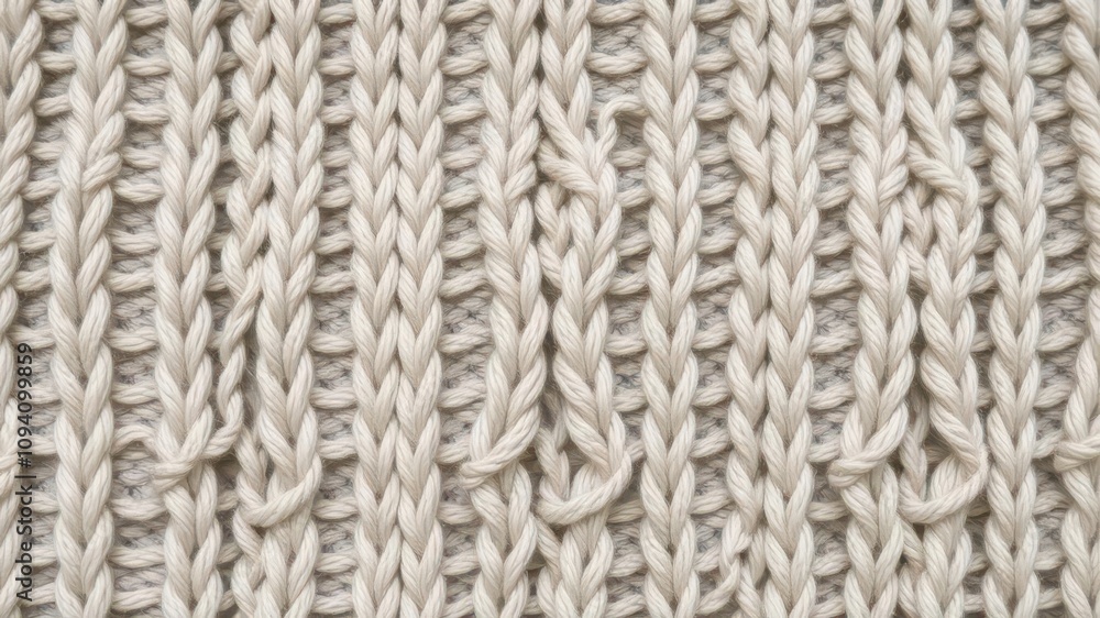 Soft and cozy knitted wool fabric with intricate cable knit pattern, background Soft and cozy knitted wool fabric with intricate cable knit pattern, background