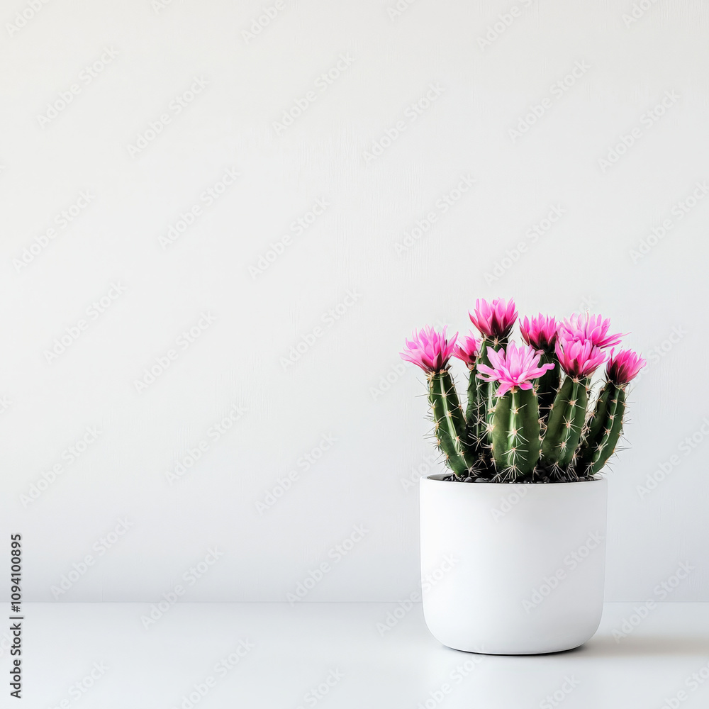 vibrant cactus with blooming pink flowers in white pot, adding touch of nature to any space. This stylish plant enhances modern decor and brings cheerful atmosphere vibrant cactus with blooming pink flowers in white pot, adding touch of nature to any space. This stylish plant enhances modern decor and brings cheerful atmosphere
