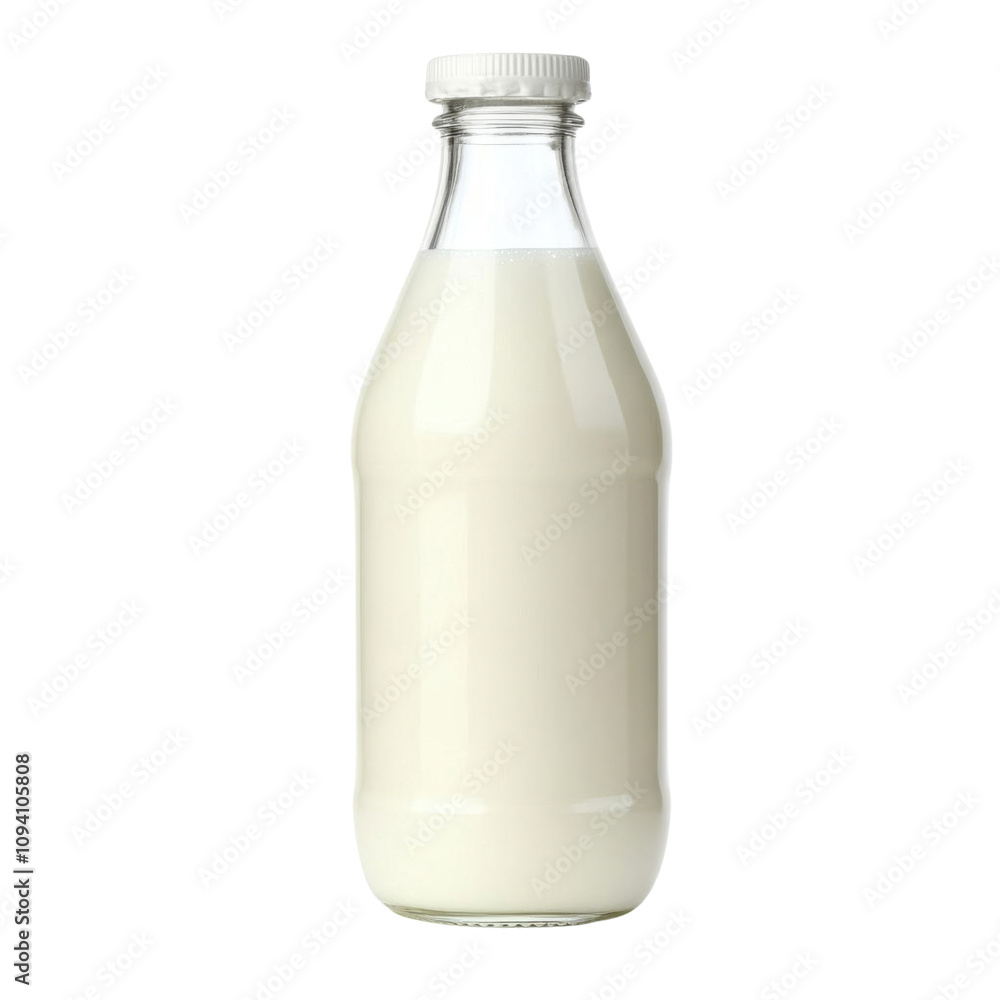 Milk bottle stand on transparent background. Realistic vector illustration. Milk bottle stand on transparent background. Realistic vector illustration.