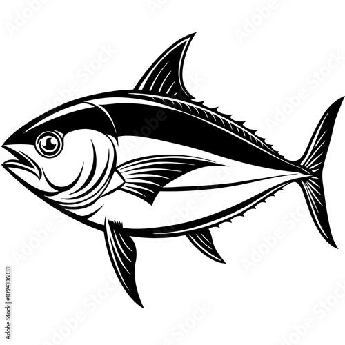 tuna fish on a white background