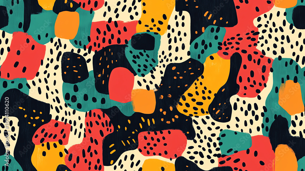 Organic spotted seamless pattern with abstract shapes Organic spotted seamless pattern with abstract shapes