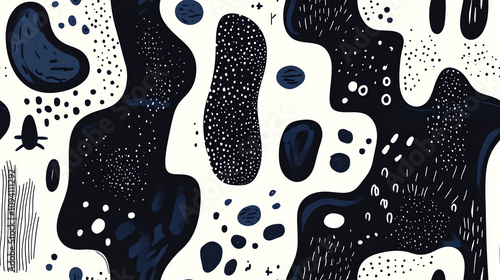 Abstract milk texture seamless pattern in monochrome