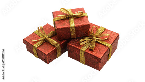 Christmas gifts on a white isolated