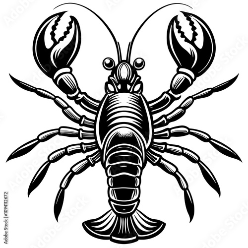 black and white lobster