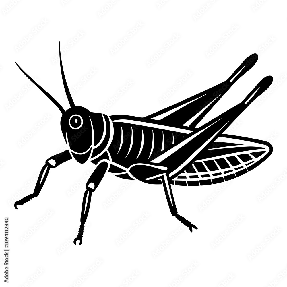 illustration of a black and white locust illustration of a black and white locust