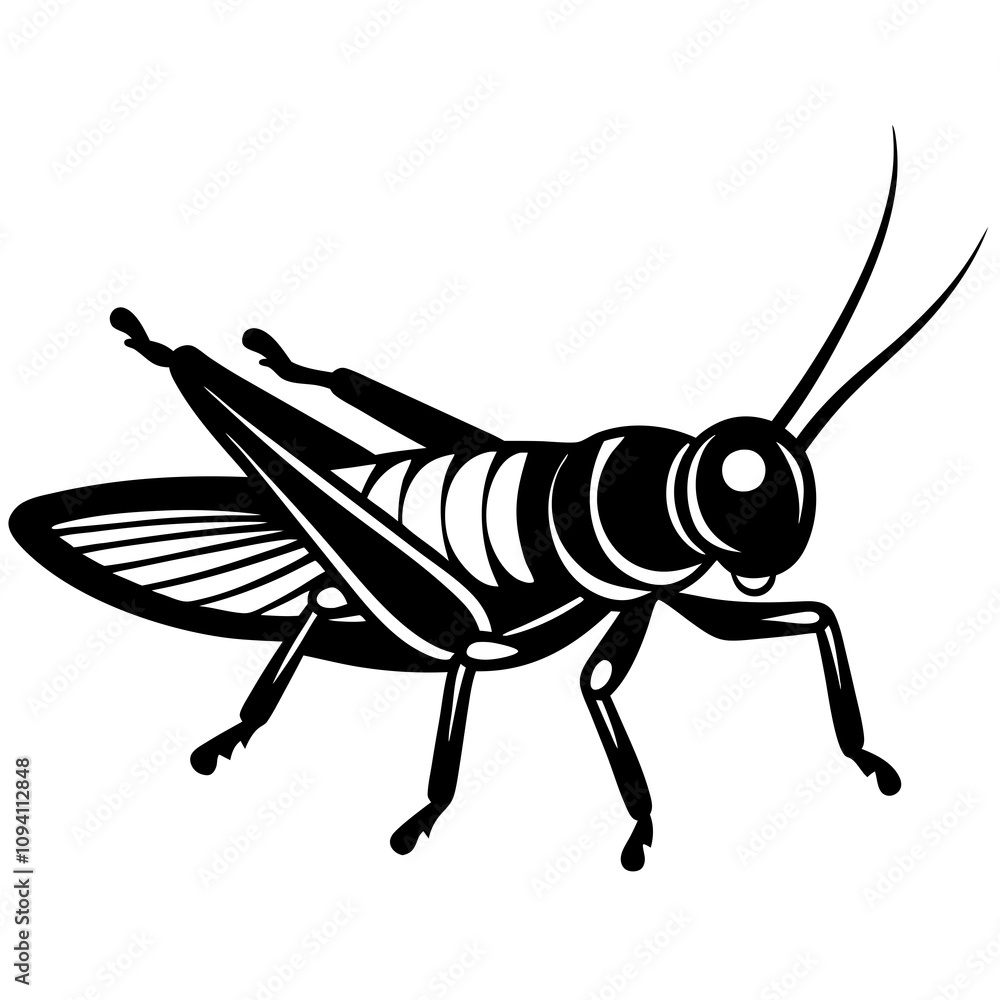 illustration of a black and white locust illustration of a black and white locust
