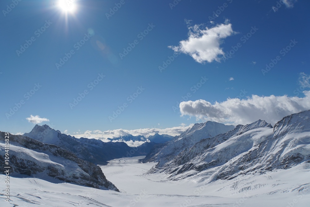 Aletsch Glacier view from Jungfraujoch - Switzerland Aletsch Glacier view from Jungfraujoch - Switzerland