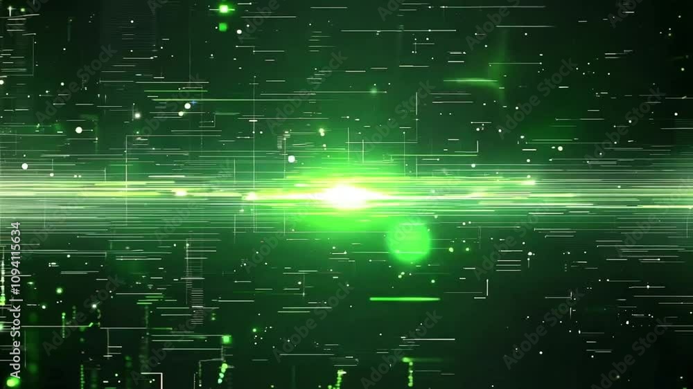 Abstract Digital Green Lines and Particles Background Abstract Digital Green Lines and Particles Background