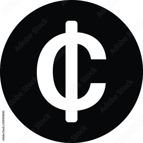 Cedi icon isolated on white background . Ghana cedi sign . Ghana currency symbol . Vector 