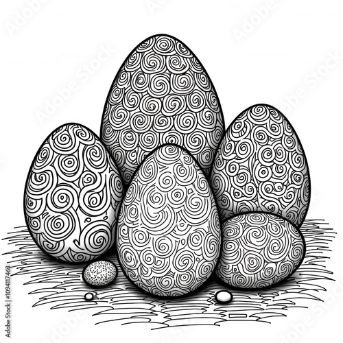  Decorative Easter Eggs with Swirl Patterns