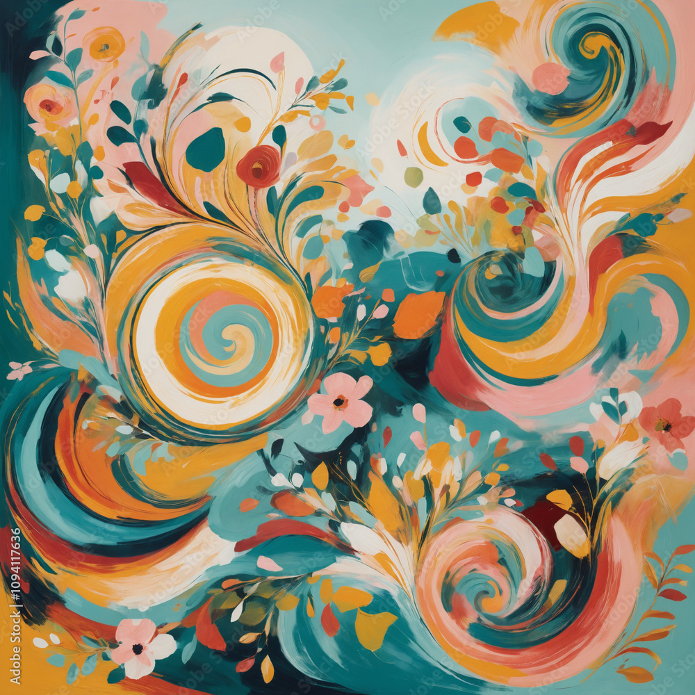 abstract background with flowers abstract background with flowers