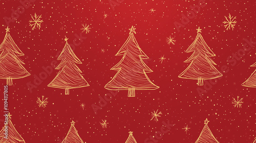 Christmas and New Year holiday cards with Christmas holiday elements on a red background