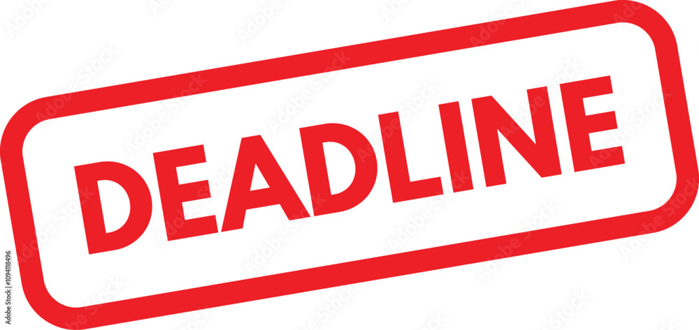 Deadline stamp isolated on white background . Red deadline stamp . Vector illustration Deadline stamp isolated on white background . Red deadline stamp . Vector illustration
