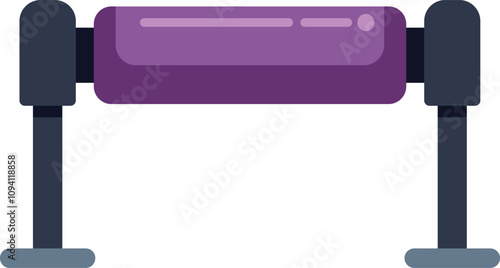 Cartoon style icon of an automatic barrier gate closing or opening, isolated on white background