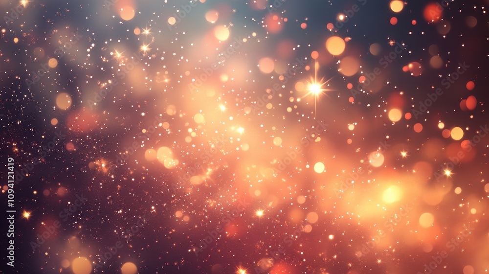 Obraz premium A vibrant, dreamy background filled with glowing particles and soft bokeh effects.