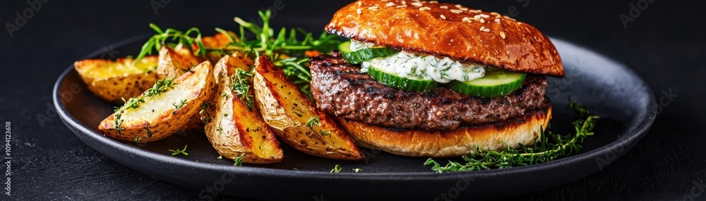Savoring gourmet lamb burgers with feta and cucumber a culinary delight at home Savoring gourmet lamb burgers with feta and cucumber a culinary delight at home